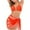 Red, variant on Lilgiuy Women Charming With Chest Pad Without Underwire Printed Halterneck Split Bikini Three Piece Swimsuit Cover Ups Maxi Beach Clothes