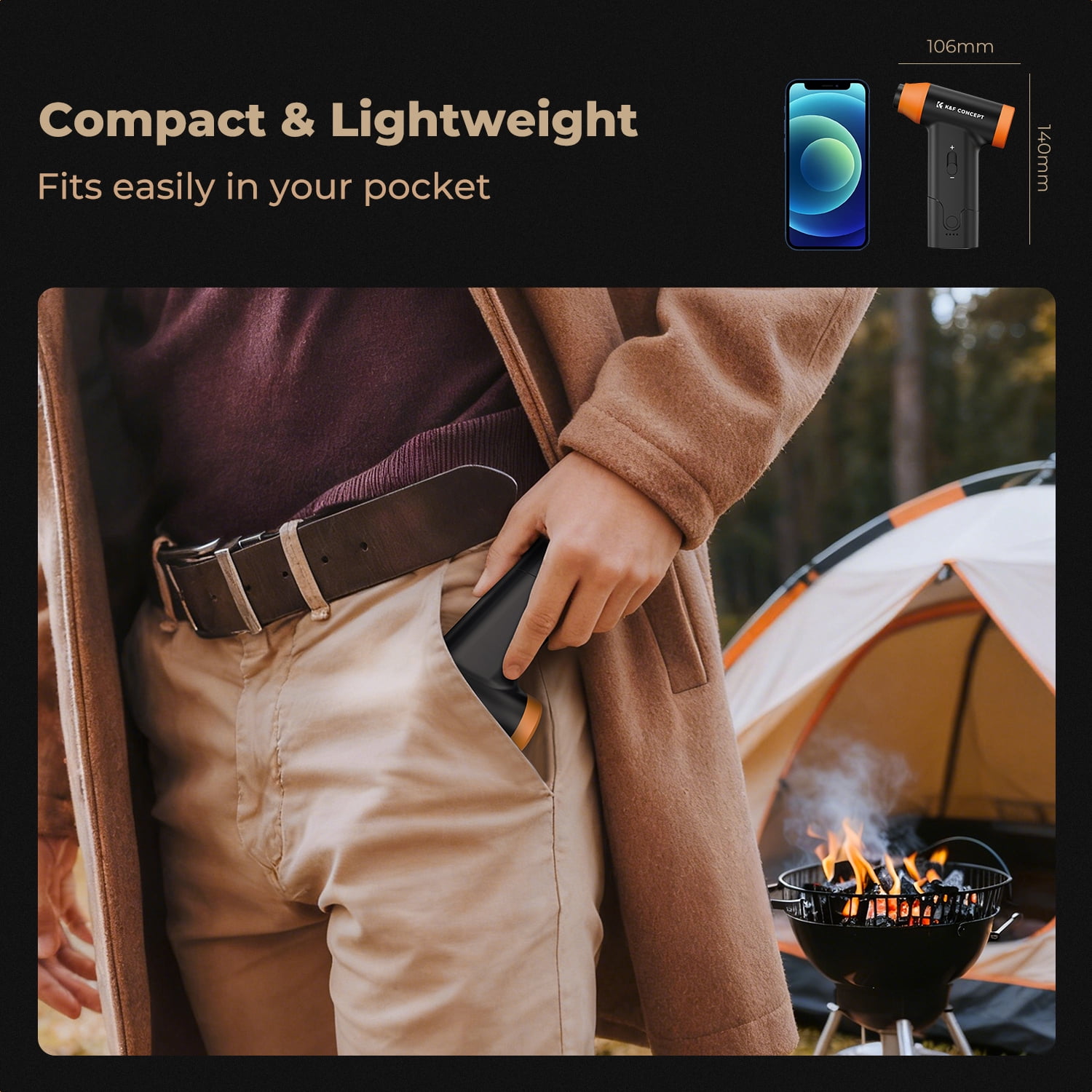 K&F Concept Blower & Suction 2 in 1 Compressed Air Duster, 150000RPM Super Power Electric Air Duster, 3 Gear Adjustable&Portable, Dust Blower for Computer, Keyboard, House, Outdoor and Car