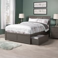 thumbnail image 1 of Madison Lit Plateforme Grand en Bois avec Pied de Lit et Tiroirs de Rangement, Gris, 1 of 21