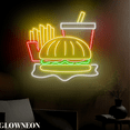 thumbnail image 2 of Glowneon Hamburger Fast Food Neon Light, Burger Restaurant Led Light, 2 of 5