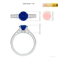 thumbnail image 5 of ANGARA Lab Grown 1.6 Ct Blue Sapphire Engagement Ring with Milgrain for Women in 14K White Gold (Size-7mm) | September Birthstone, Anniversary, Jewelry Gift for Women | Lab-Grown Blue Sapphire Ring, 5 of 8