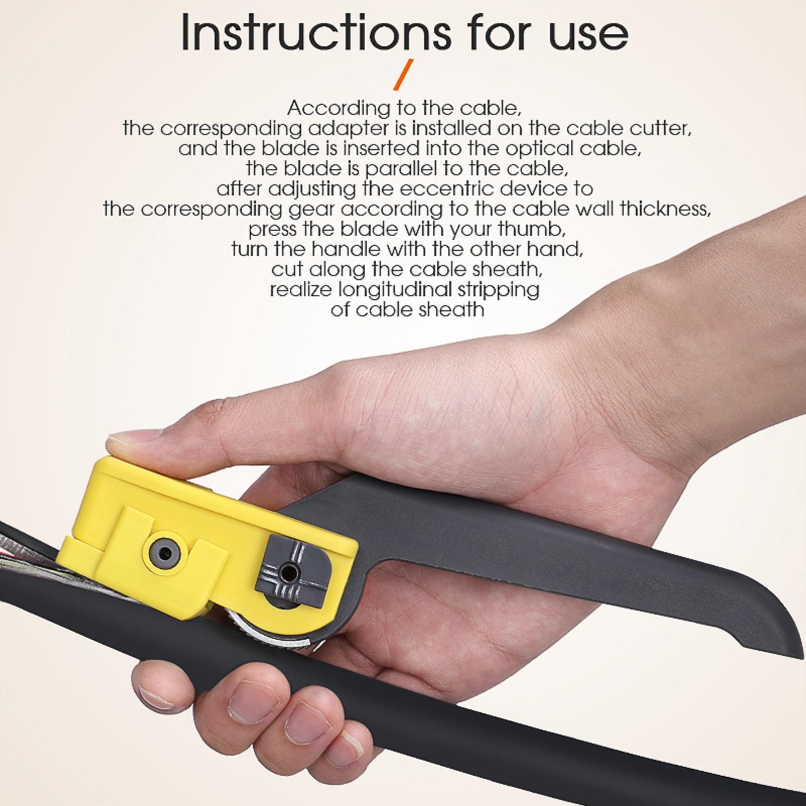 Optical Fiber Cable Cutter KMS-K Longitudinal Cable Peeler Removal Hand Tool Wire Stripper