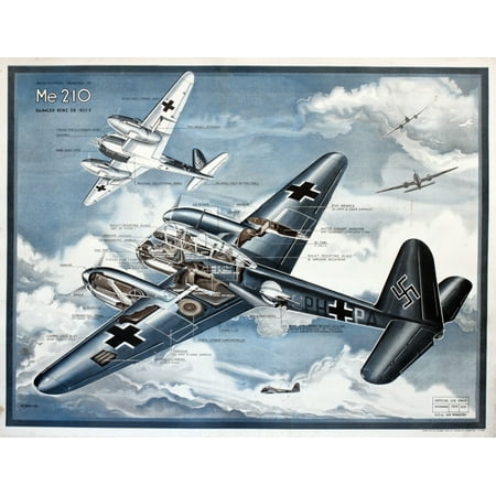 Ww2 Poster German Messerschmitt Me 210 Fighter Plane Poster Print By Mary Evans Picture LibraryOnslow Auctions (Best German Fighter Plane Ww2)