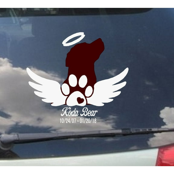 Memory of Decal :  Custom Dog/Name/Date Lab: 7" x 7"