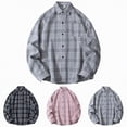 thumbnail image 6 of HCNTES Mens Flannel Shirts Long Sleeve Flannel Shirt Casual Button Down Plaid Shirt for Men(Z01-Pink,5XL), 6 of 8