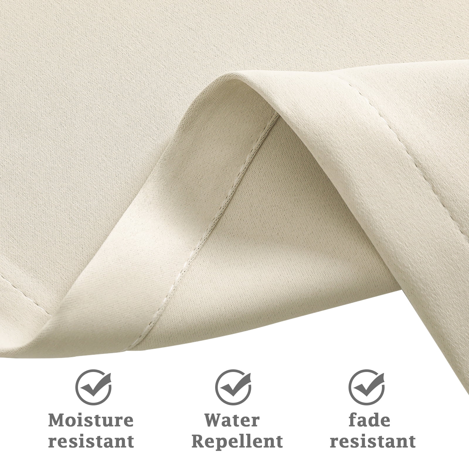 Topchances Outdoor Beige Grommet Blackout Thermal Insulated Outdoor Curtains, "54 x 96" 2 Panel