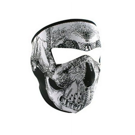 Balboa WNFMT002 Full Mask, Neoprene, Tactical,4.0mm Thick, Blk/wht Skull