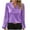 Purple, variant on CQONEPT Women's Long Sleeve Shirts V Neck Tunic Tops Lightweight Pullover Office Slacks Casual Blouse Gold XL