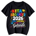 thumbnail image 3 of Girls T Shirts Breathable Letter Print Crew Neck Short Sleeve Tee for Casual Wear Girls' Tops Tees Blouses Black 3 Years-4 Years, 3 of 3