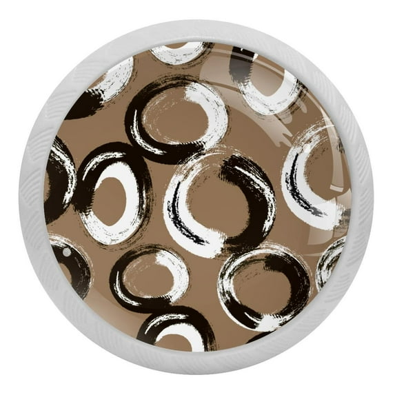 4PCS Round Abstract Circles Cabinet Fluorescence Knob Glowing in the Dark Furniture Drawer Pulls Handle with Screws