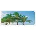 thumbnail image 1 of Tropical Kitchen Mat, Palm Tree Tops in the Sunny Sky Relaxing Exotic Idyllic Nature Serene Scenery Image, Plush Decorative Kitchen Mat with Non Slip Backing, 47" X 19", Green, by Ambesonne, 1 of 1