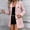 Pink, variant on Women's Lapel Button Down Utility Jacket Mid Length Long Sleeve Blazer Coat with Multi Pockets Casual Work Outerwear Gray 2XL