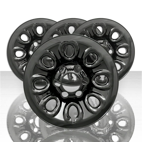 Set of 4 17" 8 Hole Wheel Skins for 2005-2013 GMC Sierra 1500 - Gloss Black