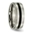 thumbnail image 4 of Chisel Titanium Polished Black Enamel 8mm Ridged Edge Band, 4 of 6