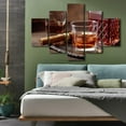 thumbnail image 3 of TISHIRON 5PCS Framed Whiskey Theme Canvas Wall Art Set,60"x32" Whiskey With Ice and Cigar Wall Canvas Art Decor, 3 of 7