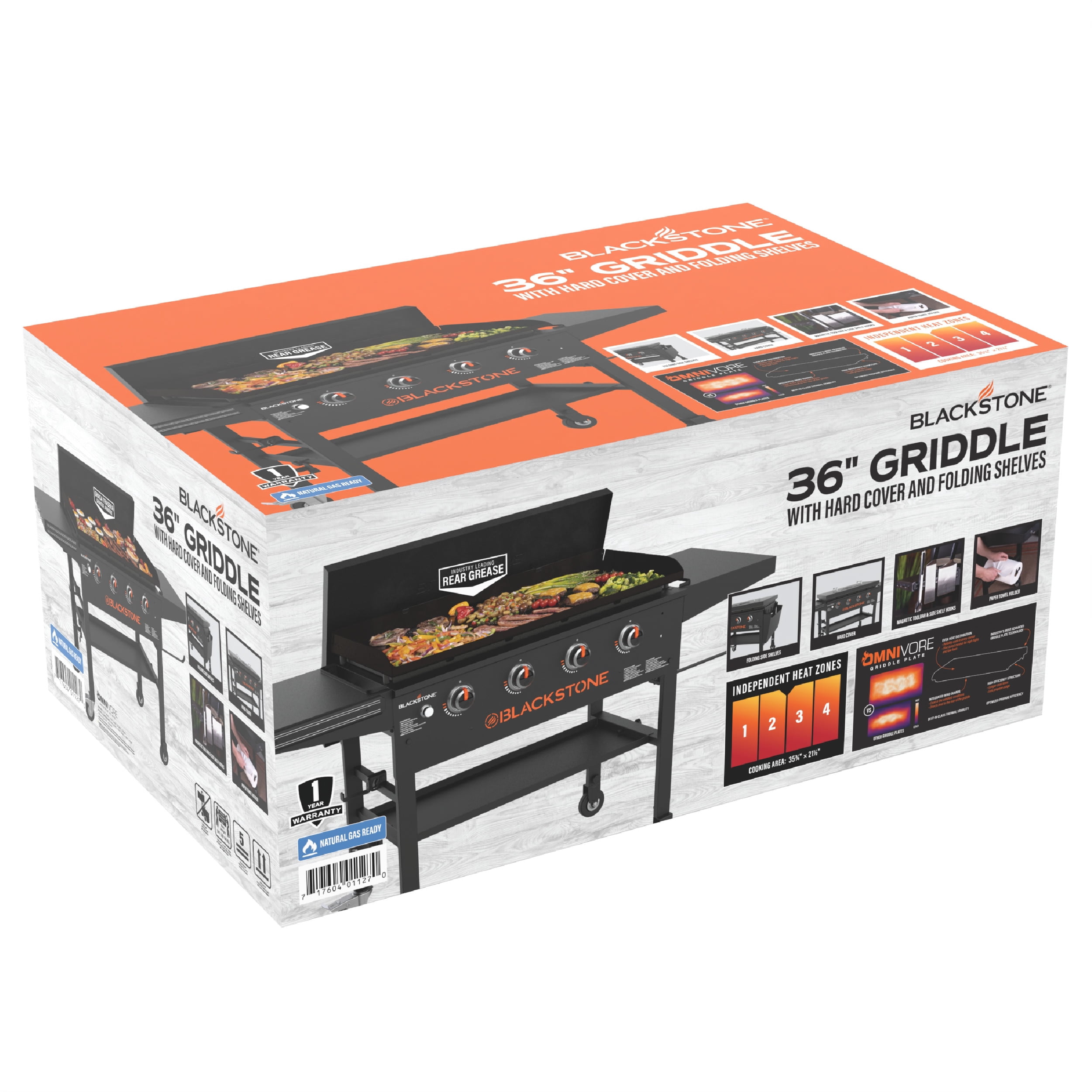 Blackstone Original 4-Burner 36" Natural Gas Omnivore Griddle with Hard Cover