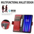 thumbnail image 4 of Case for OnePlus Nord CE 2 5G Cover Leather Wallet Folio Case Book Design Flip Magnetic Closure - Red, 4 of 5