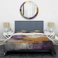 thumbnail image 3 of Designart "Gold Purple Fractal III" Modern Bedding Covert Set - Fractals Gold Abstract Bed Set With 1 Sham, 3 of 6