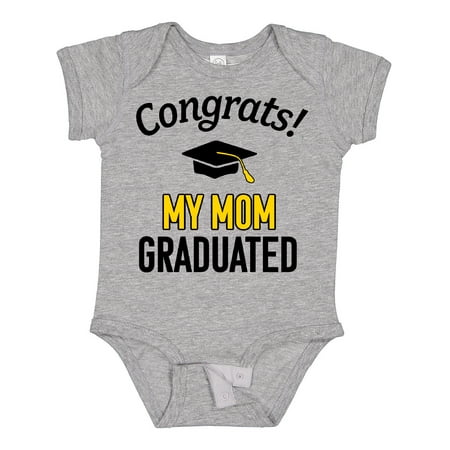 

Inktastic Congrats! My Mom Graduated with Cap Gift Baby Boy or Baby Girl Bodysuit