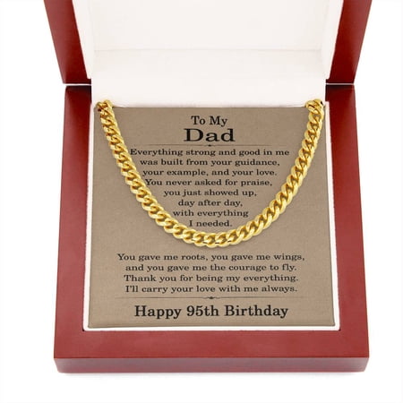 95th Birthday Gifts for Dad - 95th Birthday Necklace for Dad - Gift Ideas for Father s 95th Birthday Birthday Title: 18K Yellow Gold Finish Box Choice: Luxury Box