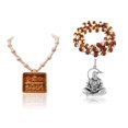 thumbnail image 1 of Kamada Combination of Shri Sitaram necklace mala and Tulsi (basil) mala,Spritual Pendant Necklace for Women and Men, 1 of 2