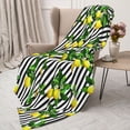 thumbnail image 3 of Rateoe Lemons on Striped Pattern Flannel Throw Blanket, Ultra-soft Blanket for Bed, Couch, Car, Hypoallergenic Anti-pilling blanket-60"x50"(Vertical), 3 of 6