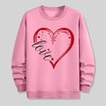 thumbnail image 5 of QUNYINEY Crew Neck Men's Sweatshirts Pink Long Sleeve Valentine's Day Casual Tops Loose Pullover Drop Shoulder Love Heart Sweatshirt, 5 of 6