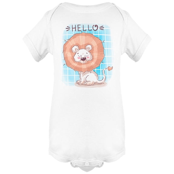 Hello Lion Design Bodysuit Infant -Image by Shutterstock, 24 Months