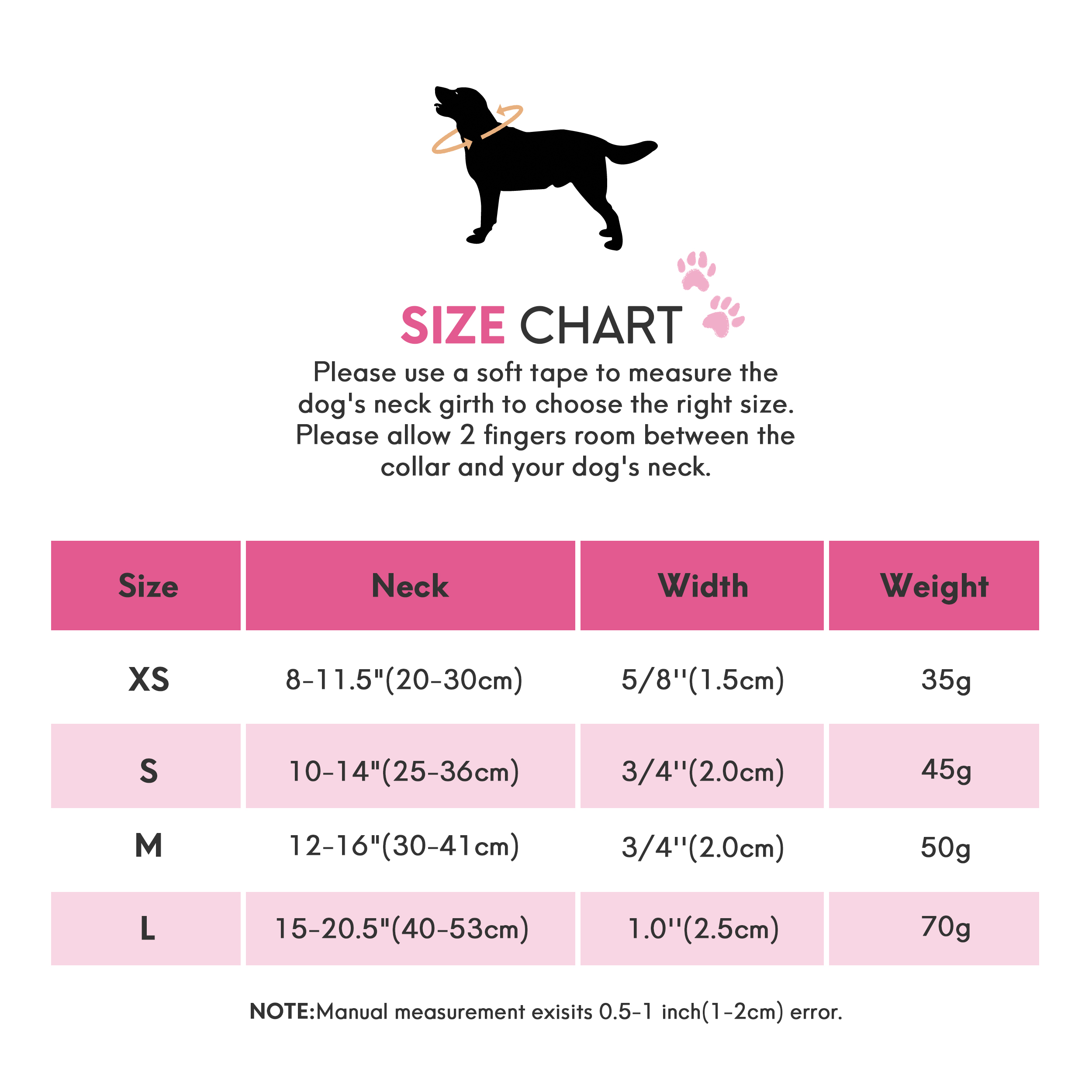Jumpress Leather Dog Collar for Medium Dogs, Hot Pink photo 3