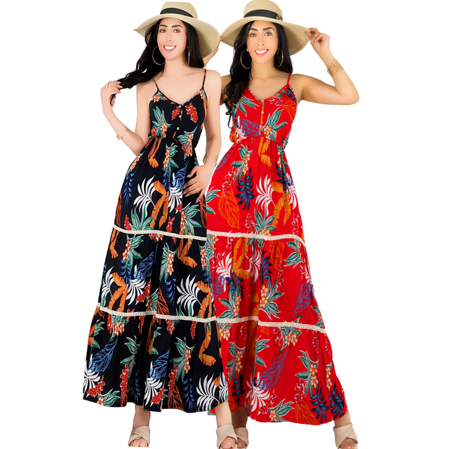 Pack de 2 Vestidos Maxi Casual Mujer Largo Cómodo de Tirantes