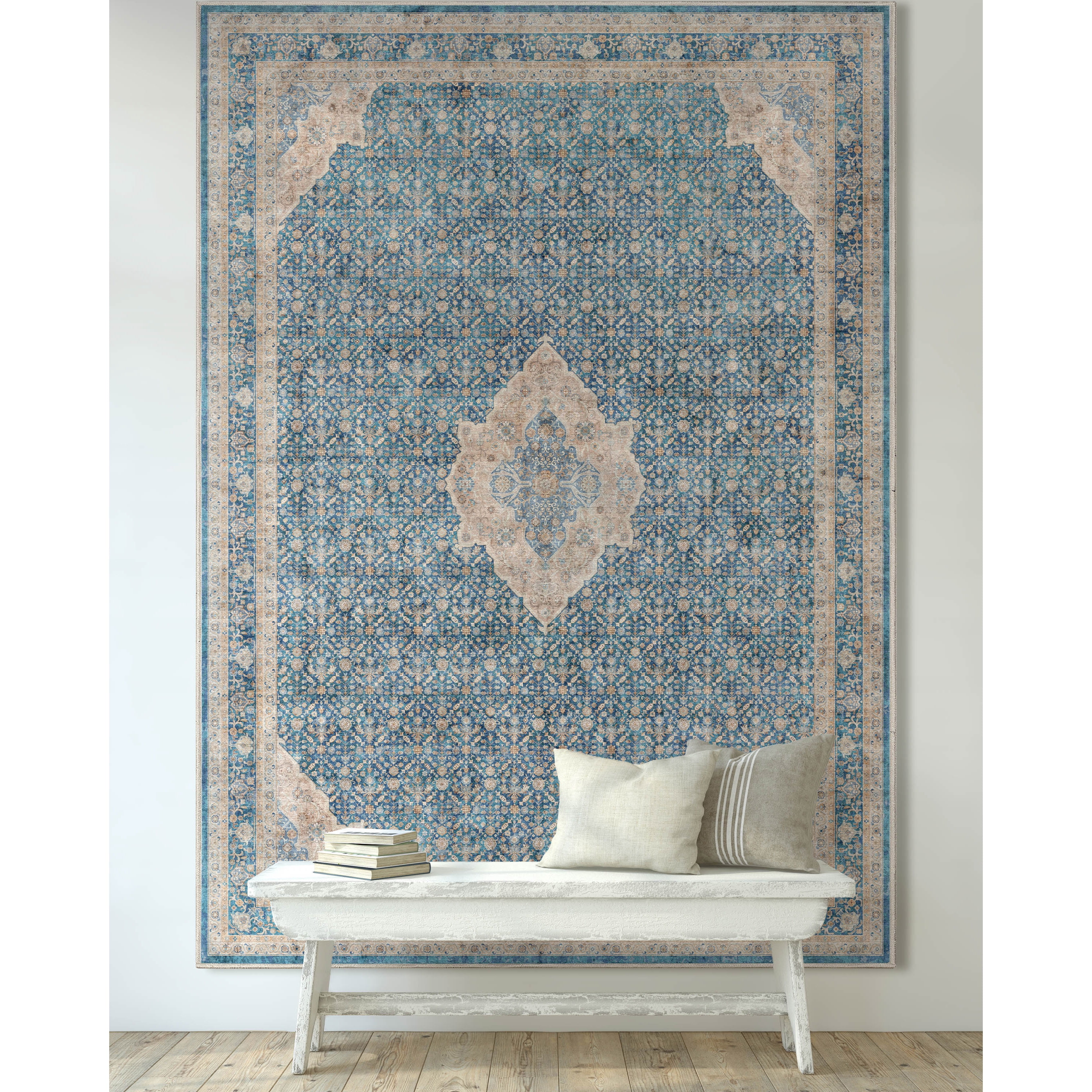 Well Woven Asha Lilith Vintage Oriental Blue 5'3" x 7'3" Area Rug