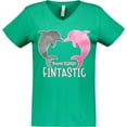 thumbnail image 3 of Inktastic You're Flippin' Fintastic Dolphins Women's V-Neck T-Shirt, 3 of 5