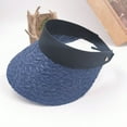 thumbnail image 3 of SPRING PARK Women Summer Straw Hat Visor Fold able Roll Up Wide Brim Open Top Sun Cap, 3 of 4