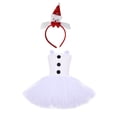 thumbnail image 2 of Gupgi 2-12 Ans Filles Snowman Tenues de Cosplay, 3 Pcs Robe en Tulle de Fête de Noël + Bandeau Dessin Animé + Foulard Rouge, 2 of 9