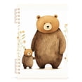 thumbnail image 2 of Bears with Leaves Flowers Ring Binder Notebook Journey Note Diary College Ruled Spiral Notebook Study Loose Leaf Paper A5 60 Pages, 2 of 8
