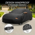 thumbnail image 4 of Unique Bargains Car Cover Aluminum Film Outdoor Full Car Cover All Weather Waterproof Protection with Driver Door Zipper Black for Subaru Impreza Sedan, 4 of 7