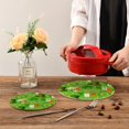 thumbnail image 7 of GZHJMY St. Patrick's Day Logo Hat and Clover Trivet Pot Holder, Round Woven Potholders Set 2PCS-Braided - Coasters - Table Mats 186 for Kitchen Pans Bowl Teapot, 7 of 7