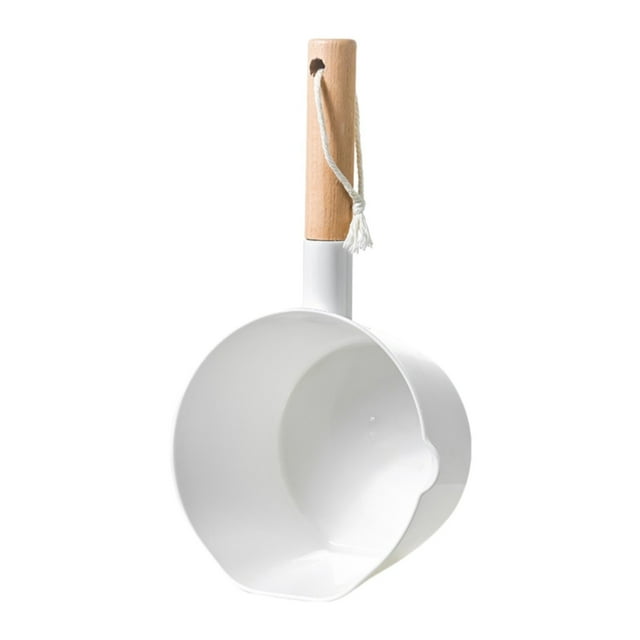 BINGLI Plastic String Hanging Water Spoon, Long Handle Bathroom Hair Washing Tool for Shower Bucket, Kitchen Home Water Scoop with Anti-Slip Handle