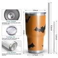 thumbnail image 6 of 30oz Orange Halloween Bats Tumblers Stainless Steel Tumbler with Lid and Straw,Vacuum Insulated Double Wall Travel Tumbler Cups Mug with Cleaning Brush for Coffee,Tea, 6 of 7