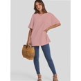 thumbnail image 4 of Women's Oversized T Shirts Short Sleeve Crewneck Summer Tops Casual Loose Basic Tee Shirts Trendy Clothes, 4 of 4