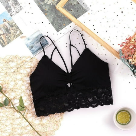 

〖TOTO〗Tube Tops For Women Lace Solid Color Padded Bandeau Bralette