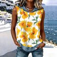 thumbnail image 2 of Erwazi Hooded Tops for Women Summer Sleeveless Denim Printed Vest Outdoor Activities Casual Jeans Tunic Top, 2 of 7
