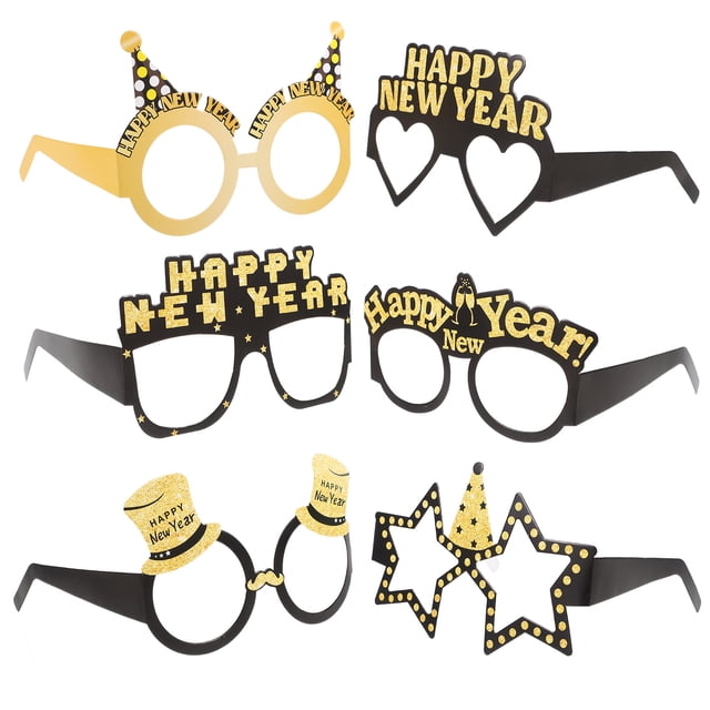 6 Pcs Lunettes de Réveillon 2025 Lunettes de Bonne Année 2025 Lunettes de Fête pour Décorations de Réveillon 2025