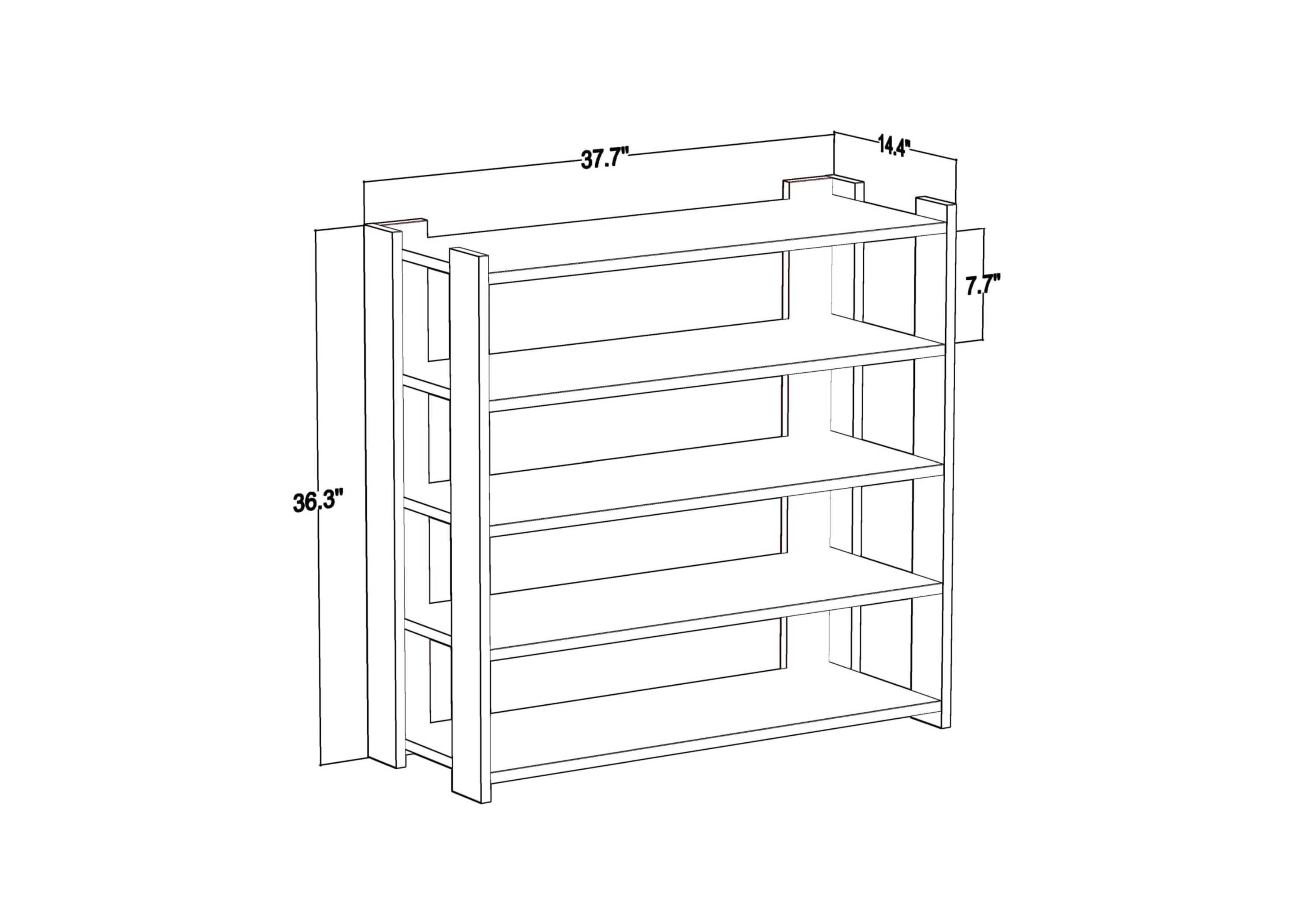 Ada Home Decor Furniture 4 Tier 16 Pair Oak Anthracite Gordon Modern Shoe Rack