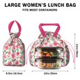 thumbnail image 5 of Pioneer Flower Floral Print Pattern Drawstring Lunch Bag Women - Drawstring Lunch Bag Insulated for Work Office - Stain-Resistant Large Lunchbags for Women with Multi-Pockets, 5 of 6