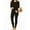 Black, variant on Women's Thermal Underwear set Long Johns with Fleece Lined Long Sleeve Base Layer for Women Cold Weather Top Bottom