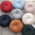 thumbnail image 3 of Round Throw Pillow Velvet Home Decoration Pleated Round Pillow Cushion for Couch Chair Bed Car(Orange), 3 of 4
