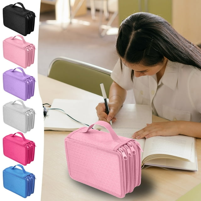 Deals! Gspmoly Cloth Student Stationery Pencil Case Popular 72 Color Pencils Large Capacity Storage Deals