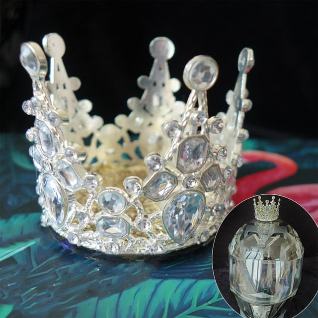 Colaxi Helmet Crown, Decorative Crystal Cute Accessory Reusable, Fit for Bike Motorcycle Motocross Girls (Helmet Not Included) , White Rhinestones