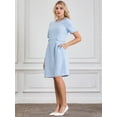 thumbnail image 3 of DARING DIVA Tweed Elegant A-Line Dress S Light Blue, 3 of 6